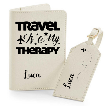 Reisepasshülle Travel is my Therapy⎢ Passport Hülle  ⎢ Perfekt für deinen Urlaub