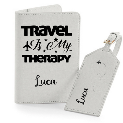 Reisepasshülle Travel is my Therapy⎢ Passport Hülle  ⎢ Perfekt für deinen Urlaub